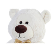 Teddy Bear DKD Home Decor Bow tie Golden Polyester White Children's Bear