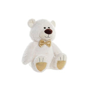 Teddy Bear DKD Home Decor Bow tie Golden Polyester White Children's Bear