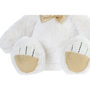 Teddy Bear DKD Home Decor Bow tie Golden Polyester White Children's Bear