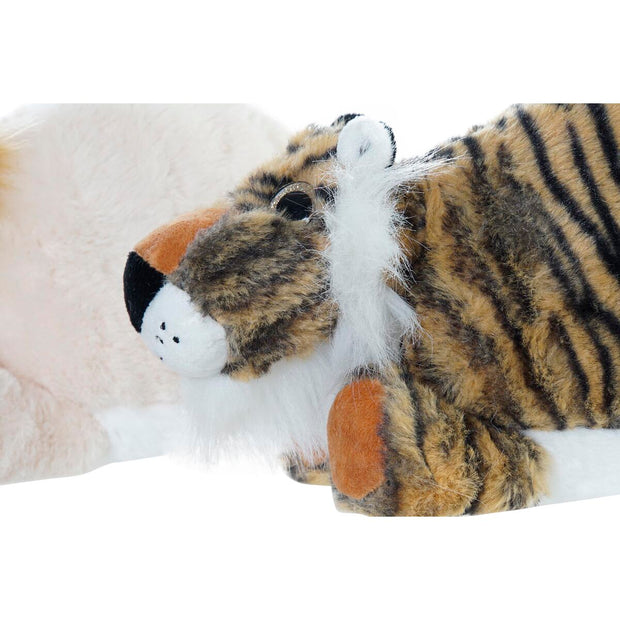 Fluffy toy DKD Home Decor Black Beige Polyester Children's animals (3 Units)