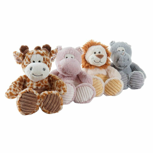 Fluffy toy DKD Home Decor Grey Beige Pink Brown Polyester Children's animals (4 Units)