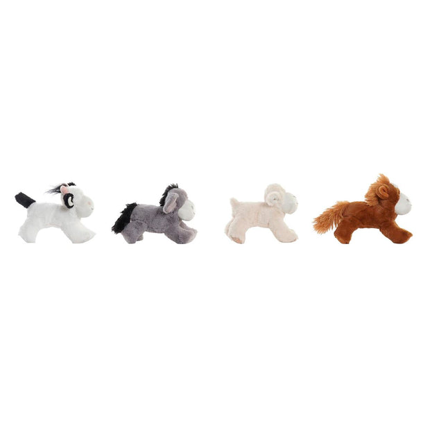 Fluffy toy DKD Home Decor Polyester Children's animals (10 x 10 x 16 cm) (4 Units)