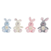 Fluffy toy DKD Home Decor Grey Blue Pink Polyester Rabbit White Children's (4 Units)