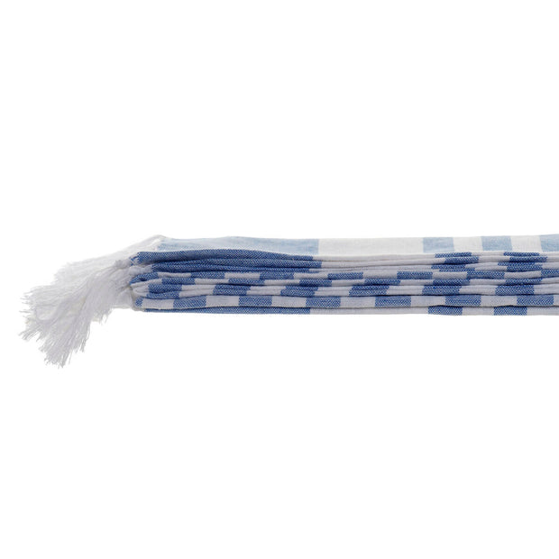 Towelling Sarong DKD Home Decor Grey Blue Polyester Cotton (90 x 170 x 1 cm) (2 Units)