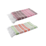 Towelling Sarong DKD Home Decor Pink Orange Polyester Cotton (90 x 170 x 1 cm) (2 Units)