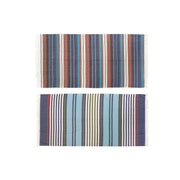 Towelling Sarong DKD Home Decor Brown Polyester Cotton Navy Blue (90 x 170 x 1 cm) (2 Units)