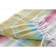 Towelling Sarong DKD Home Decor Lilac Polyester Cotton Green (90 x 170 x 1 cm) (2 Units)
