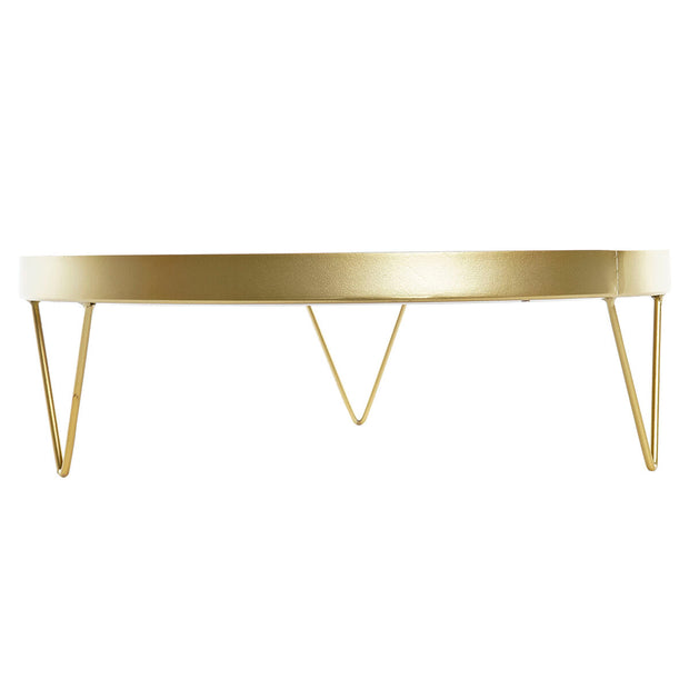 Schale DKD Home Decor natürlich Golden Metall Weiß Holz MDF (38,5 x 38,5 x 12 cm)