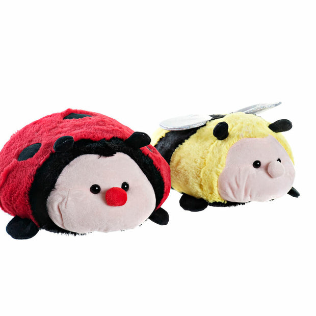 Fluffy toy DKD Home Decor Bee Ladybird Polyester Children's (2 Units)