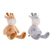 Fluffy toy DKD Home Decor Grey Brown Polyester Children's Giraffe (2 Units)
