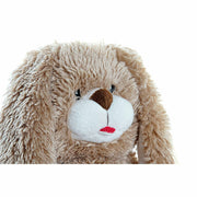 Fluffy toy DKD Home Decor Rabbit Carrot Brown Polyester White Children's (2 Units)