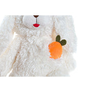 Fluffy toy DKD Home Decor Rabbit Carrot Brown Polyester White Children's (2 Units)