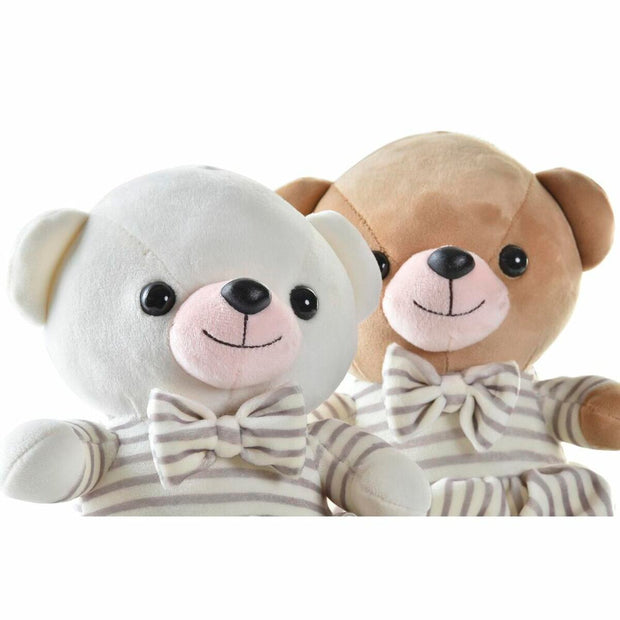 Teddy Bear DKD Home Decor Beige Polyester White Children's Dress (2 Units)