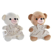 Teddy Bear DKD Home Decor Beige Polyester White Children's Dress (2 Units)