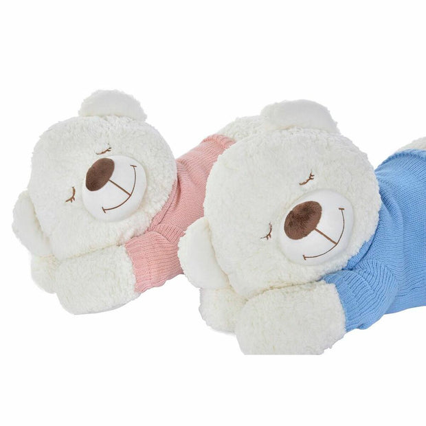 Teddy Bear DKD Home Decor Blue Pink Polyester White Children's Lying (2 Units)
