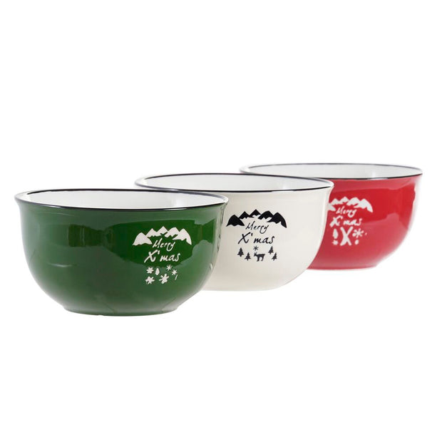 Schale DKD Home Decor Porzellan Steingut Berg (500 ml) (3 Stück)
