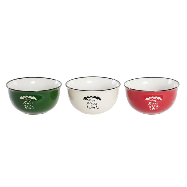 Schale DKD Home Decor Porzellan Steingut Berg (500 ml) (3 Stück)