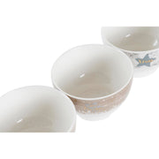 Schale DKD Home Decor Porzellan Grau Braun Stern (500 ml) (3 Stück)