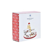 Tablett für Snacks DKD Home Decor Weihnachten 5 Stücke Baum Bambus Steingut (22 x 22 x 15 cm)