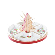 Tablett für Snacks DKD Home Decor Weihnachten 5 Stücke Baum Steingut Kiefer (24 x 24 x 13 cm)