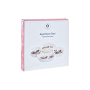 Tablett für Snacks DKD Home Decor Weihnachten Bambus Steingut (25 x 25 x 7 cm)