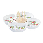 Tablett für Snacks DKD Home Decor Weihnachten Bambus Steingut (25 x 25 x 7 cm)