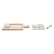 Satz für Appetithäppchen DKD Home Decor Blomster Rot Weiß Bambus Steingut (21,5 x 11,8 x 1 cm)