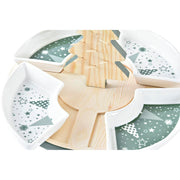 Tablett für Snacks DKD Home Decor Weihnachten 5 Stücke Baum Bambus Steingut (21,5 x 21,5 x 13 cm)
