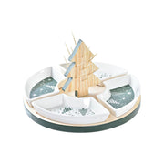 Tablett für Snacks DKD Home Decor Weihnachten 5 Stücke Baum Bambus Steingut (21,5 x 21,5 x 13 cm)