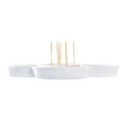 Tablett für Snacks DKD Home Decor Weihnachten natürlich Weiß grün Bambus Steingut (22 x 22 x 7 cm)