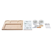 Satz für Appetithäppchen DKD Home Decor Weiß grün Bambus Steingut (25 x 20 x 8 cm)