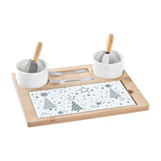 Satz für Appetithäppchen DKD Home Decor Weiß grün Bambus Steingut (25 x 20 x 8 cm)