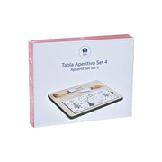 Satz für Appetithäppchen DKD Home Decor Weiß grün Bambus Steingut (24,5 x 20 x 1,2 cm)
