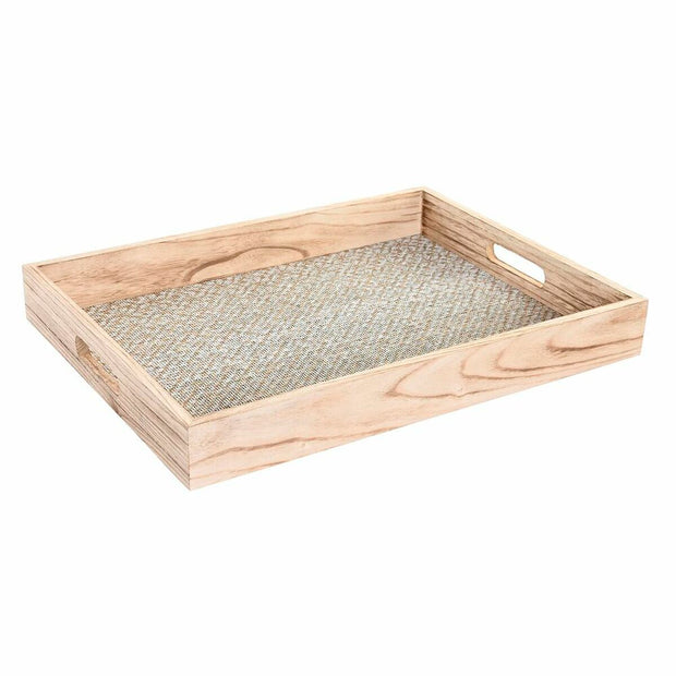 Tablett für Snacks DKD Home Decor natürlich Holz MDF Boho Decapé (40 x 30 x 5 cm)