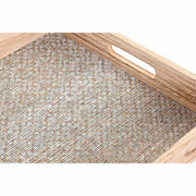 Tablett für Snacks DKD Home Decor natürlich Holz MDF Boho Decapé (40 x 30 x 5 cm)