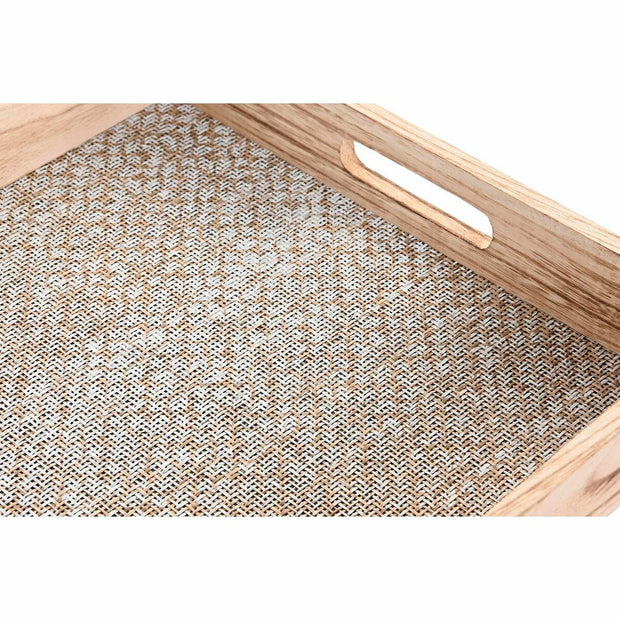Tablett für Snacks DKD Home Decor natürlich Holz MDF Boho Decapé (40 x 30 x 5 cm)