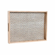 Tablett für Snacks DKD Home Decor natürlich Holz MDF Boho Decapé (40 x 30 x 5 cm)
