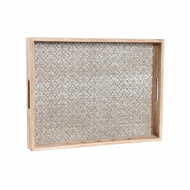 Tablett für Snacks DKD Home Decor natürlich Holz MDF Boho Decapé (40 x 30 x 5 cm)