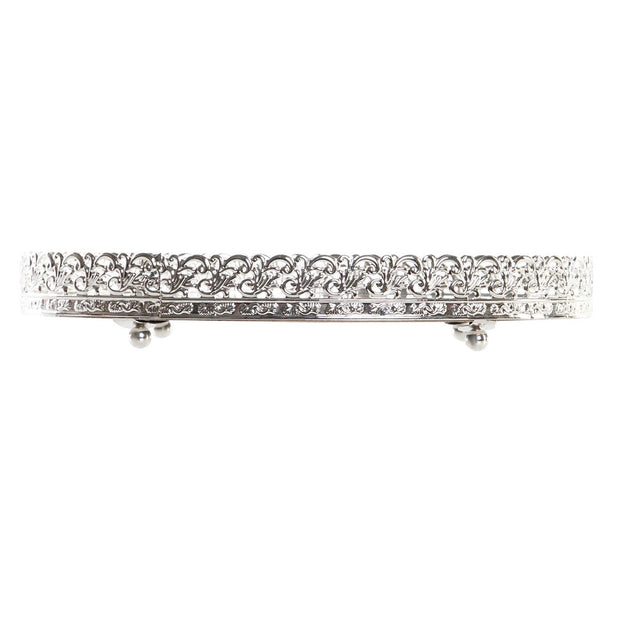 Tablett für Snacks DKD Home Decor Spiegel Kristall Metall (25 x 25 x 4,5 cm)