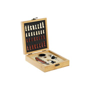 Weinzubehörset mit Schachspiel DKD Home Decor Schach Edelstahl Holz MDF (15 x 17 x 4,5 cm) (5 Stücke)