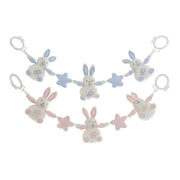 Activity Soft Toy for Babies DKD Home Decor Blue Pink Polyester Rabbit (62 x 6 x 12 cm) (2 Units)