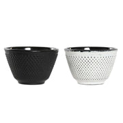 Teetasse DKD Home Decor Schwarz Weiß Gusseisen (120 ml) (2 Stück)
