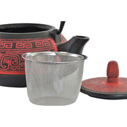 Teekanne DKD Home Decor Rot Schwarz Gusseisen (800 ml)