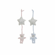 Fluffy toy DKD Home Decor Pendant Polyester Star Bear (13 x 6 x 40 cm) (2 Units)