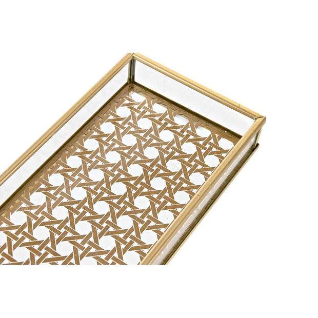 Schale DKD Home Decor Kristall Golden Metall (20 x 10 x 3 cm)