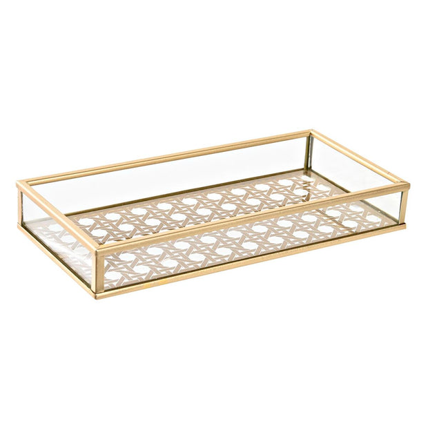 Schale DKD Home Decor Kristall Golden Metall (20 x 10 x 3 cm)