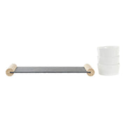 Tablett für Snacks DKD Home Decor 4 Stücke Schwarz Tafel Weiß Steingut (33 x 10 x 5,8 cm)