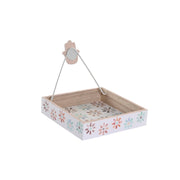 Serviettenring DKD Home Decor Metall Holz MDF (18 x 18 x 4 cm) (2 Stück)
