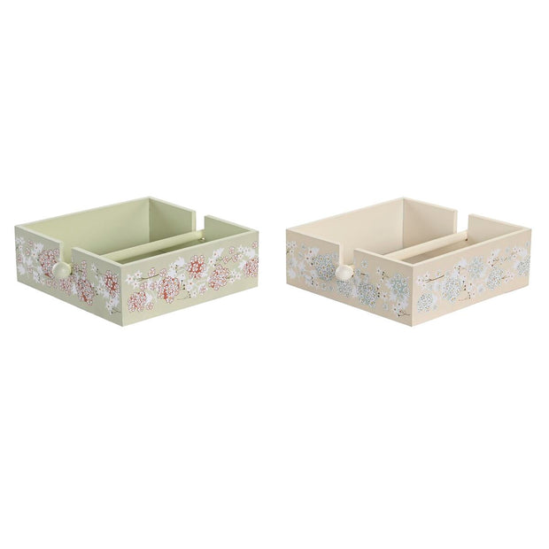 Serviettenring DKD Home Decor Metall Holz MDF (18 x 18 x 6 cm) (2 Stück)