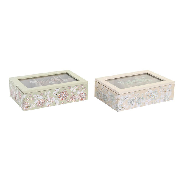 Teebox DKD Home Decor Kristall MDF (2 Stück) (23 x 15 x 7 cm)